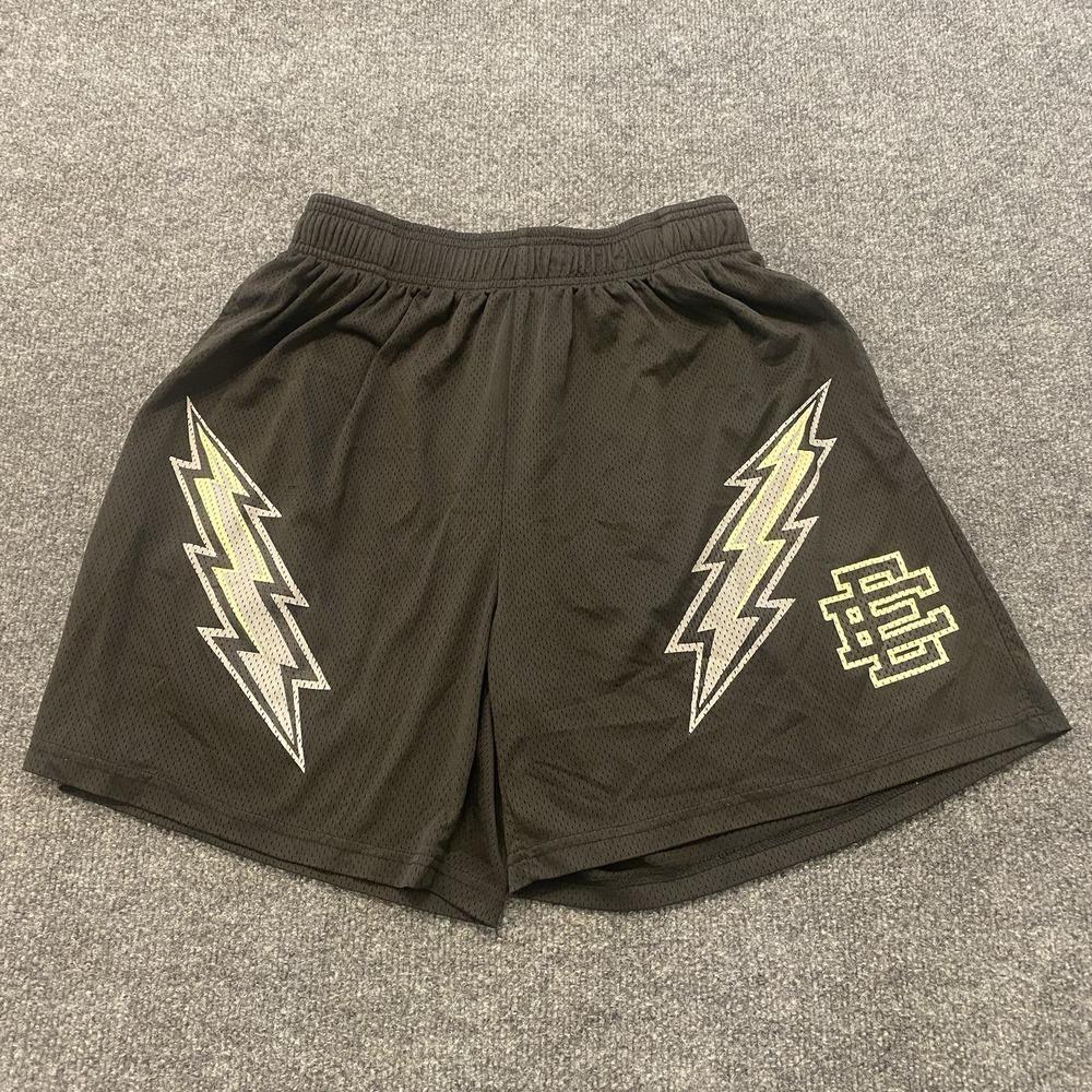Eric Emanuel Lightning Bolt Mesh Shorts Mens Size Large Made in USA Streetwear